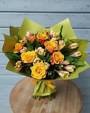 Букет цветов из:  Альстромерии и Розы #REPLACE_PRED# Коршево