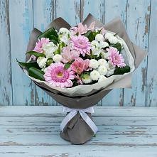 Букет цветов из:  Герберы, Альстромерии и Хризантемы в Коршево