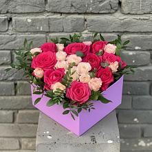 Цветочная композиция из Розы в коробке в Коршево