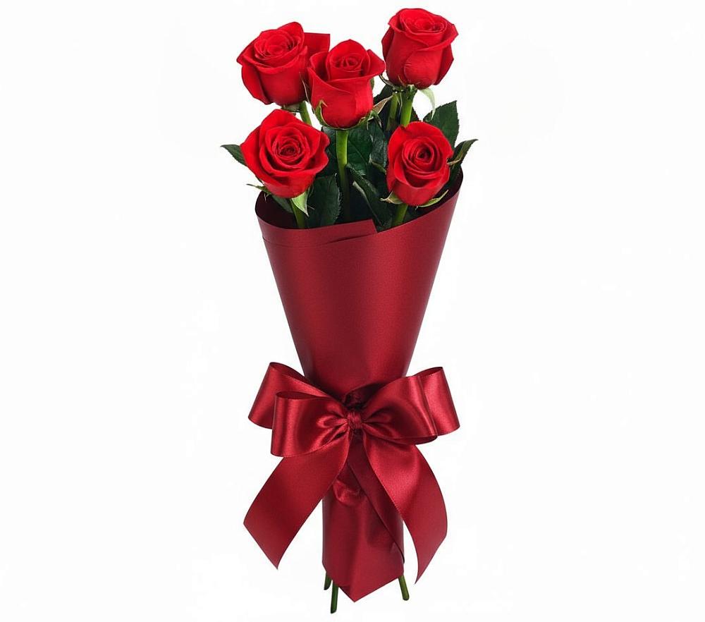 Букет 5 Красных роз Эдлесс Лав в Коршево