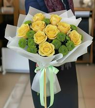 Букет цветов из:  Хризантемы и Розы в Коршево