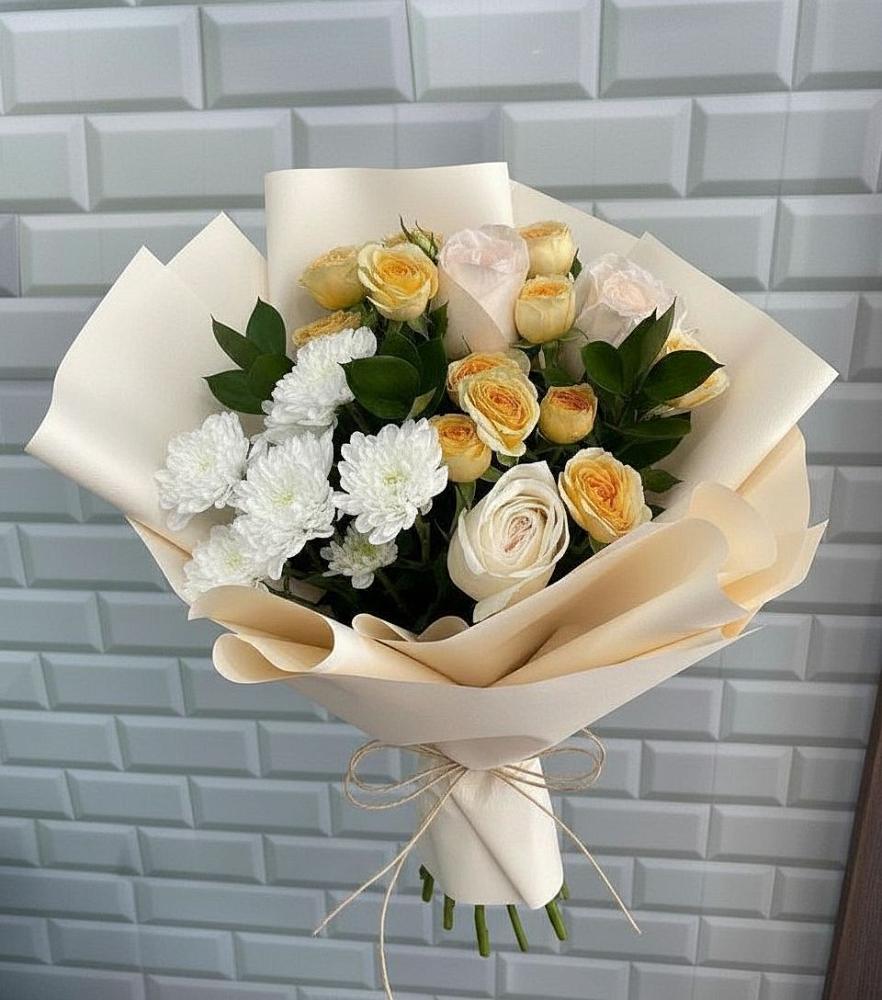 Букет цветов из: Розы и Хризантемы в Коршево