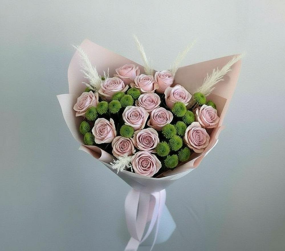 Букет цветов из: Розы и Хризантемы в Коршево