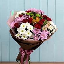 Букет цветов из:  Розы, Хризантемы и Альстромерии в Коршево