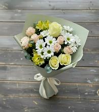 Букет цветов из:  Альстромерии, Розы и Хризантемы в Коршево