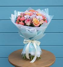 Букет цветов из:  Хризантемы и Розы в Коршево