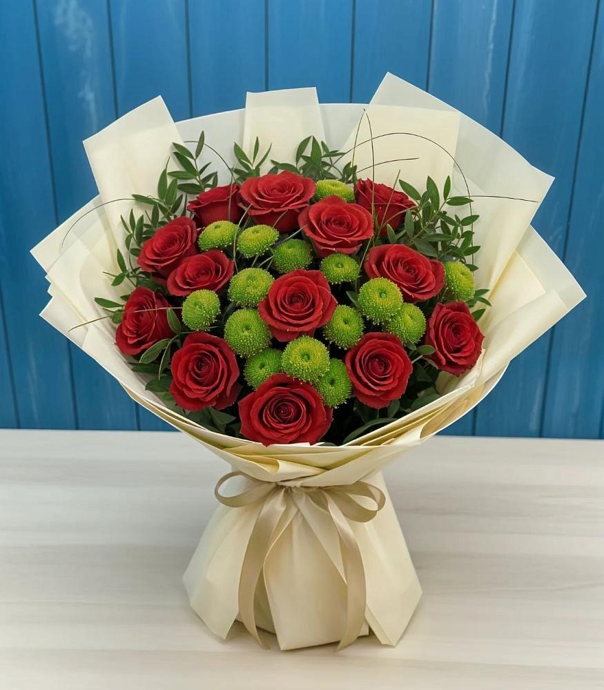 Букет цветов из: Розы и Хризантемы в Коршево